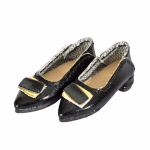Black Shoes fit 12" flat feet doll Poppy parker Fr6.0 Barbie Obitsu insid27*11MM